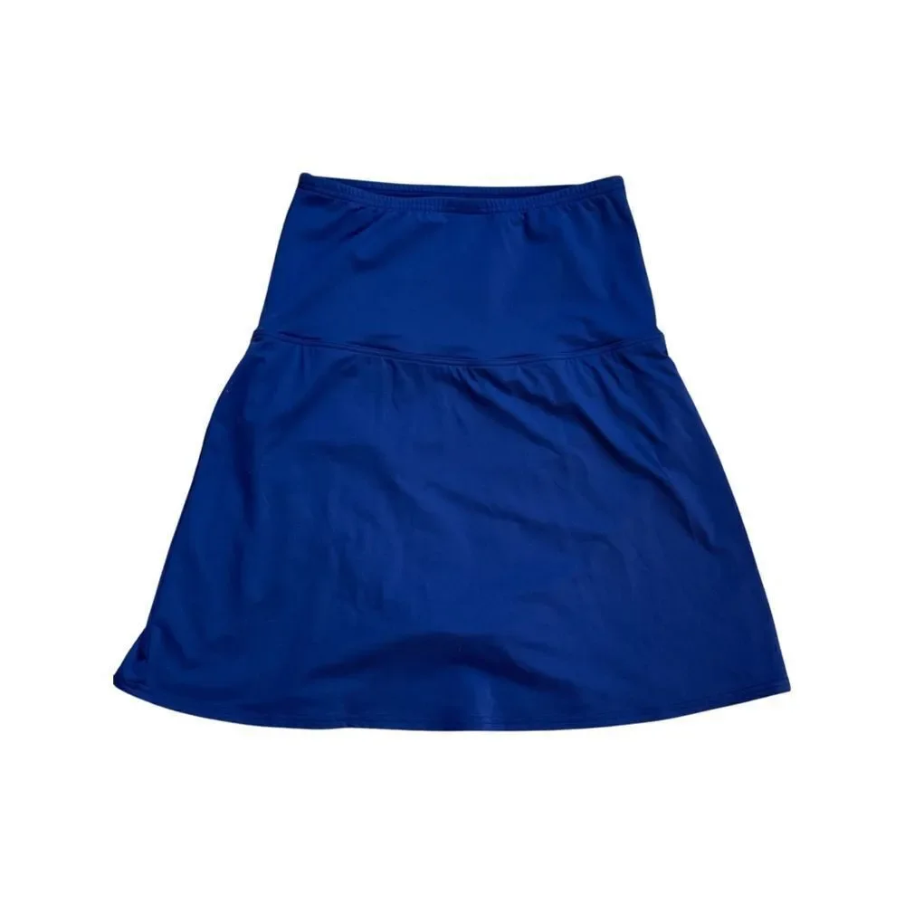 Land’s End Women's High Waisted Modest Swim Skirt Swim Bottoms • Navy • 4 • NWT